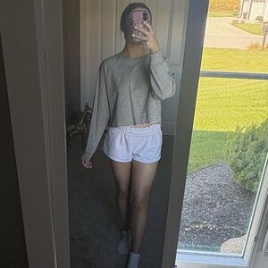 H&M Grey Cropped Crewneck
